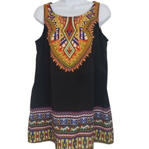 Yetts Los Angeles Tribal Bohemian Medium Tunic  Short Dress Western Botique Top